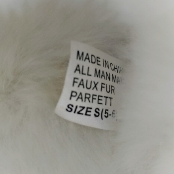 Kate Spade White Fuzzy Slippers with Black Bows - Picture 6 of 6